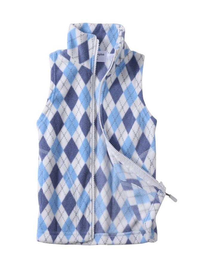 Mud Kingdom Toddler Boys Lightweight Vest Jacket Cute Plaid Blue Full Zipper 4T - Image 1