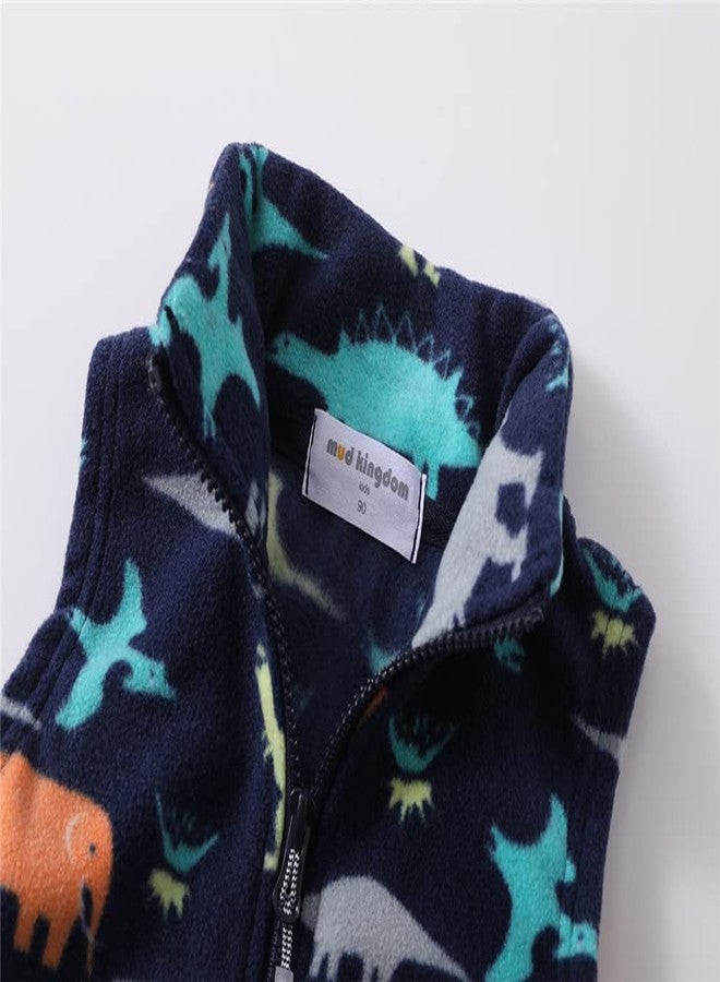 Mud Kingdom Toddler Boys Lightweight Vest Jacket Cute Plaid Blue Full Zipper 4T - Image 3