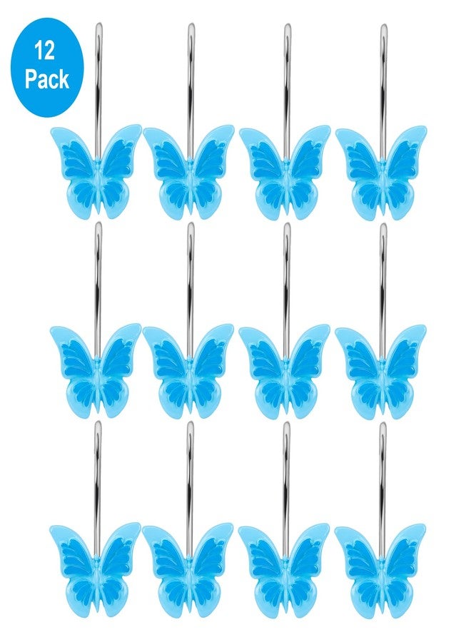 AGPTEK Shower Curtain Hooks,Decorative Butterfly Hooks for Bathroom, Baby Room, Bedroom, Living Room Decor (Blue) - Image 2