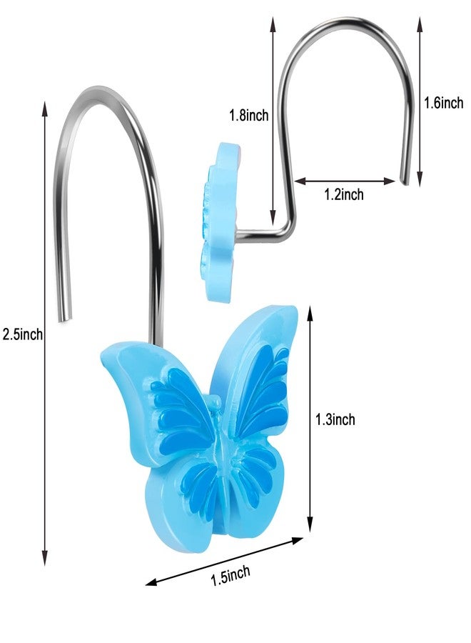 AGPTEK Shower Curtain Hooks,Decorative Butterfly Hooks for Bathroom, Baby Room, Bedroom, Living Room Decor (Blue) - Image 5