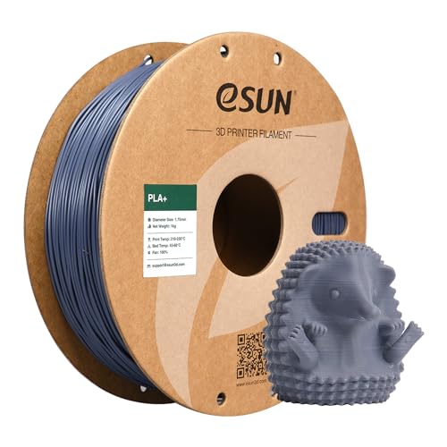 eSUN PLA+ Filament 1.75mm, 3D Printer Filament PLA Plus, Dimensional Accuracy +/- 0.03mm, 1KG Spool (2.2 LBS) 3D Printing Filament for 3D Printers, Grey - Image 1