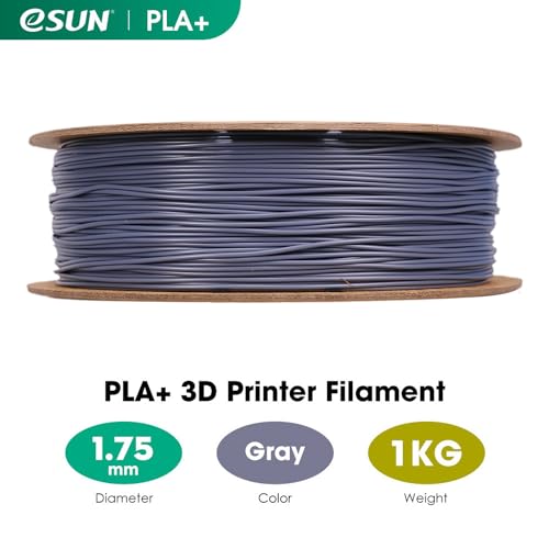 eSUN PLA+ Filament 1.75mm, 3D Printer Filament PLA Plus, Dimensional Accuracy +/- 0.03mm, 1KG Spool (2.2 LBS) 3D Printing Filament for 3D Printers, Grey - Image 3