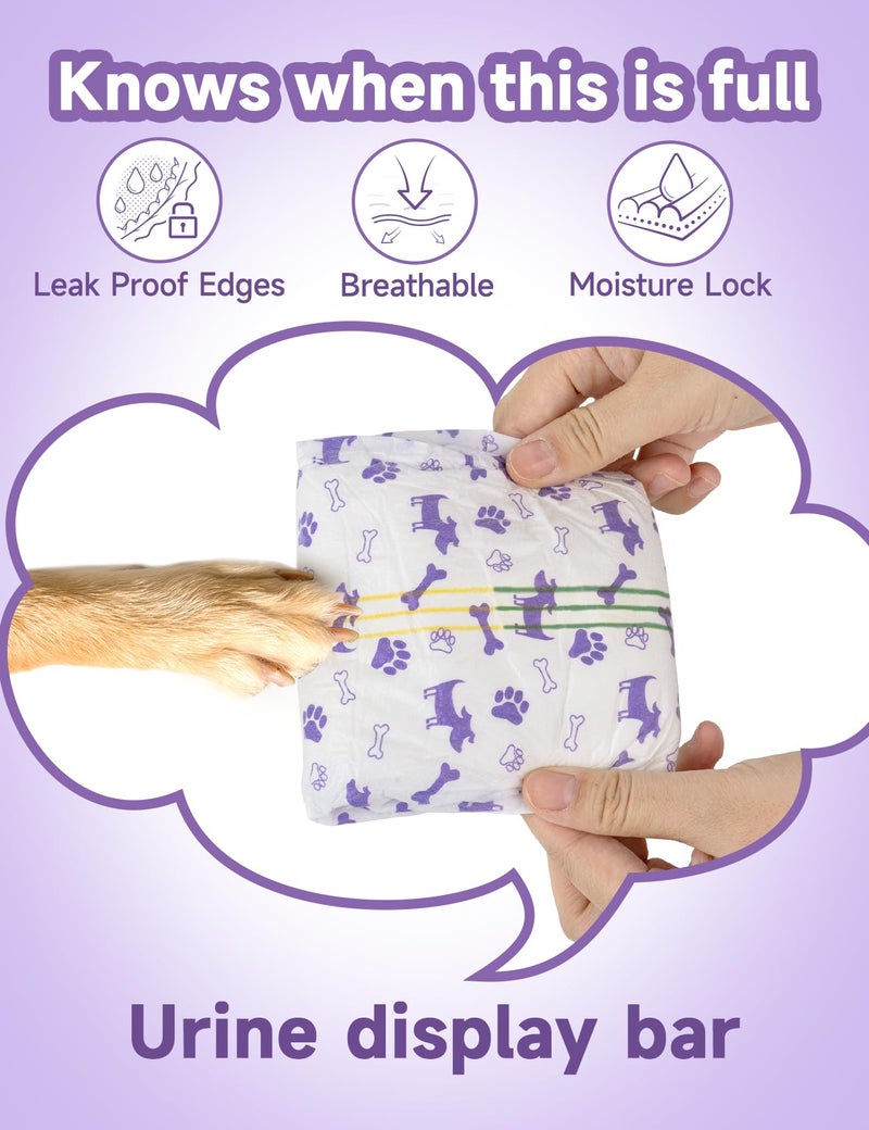 MICOOYO Disposable Dog Diapers Female, Doggie Diapers for Dogs Female, Super Absorbent Pet Diaper with Foam Tail Hole for Heat, Comfortable Puppy Diaper (Small, 20Count) - Image 5