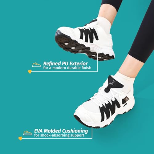 YOHO Tempo Chunky Sneakers for Women |Breathable Mesh Upper, Cushioned Comfort, Lightweight Sole with Support & Grip, Everyday Stylish Casual Shoe-0910 | Espresso Cream - UK 7 - Image 5
