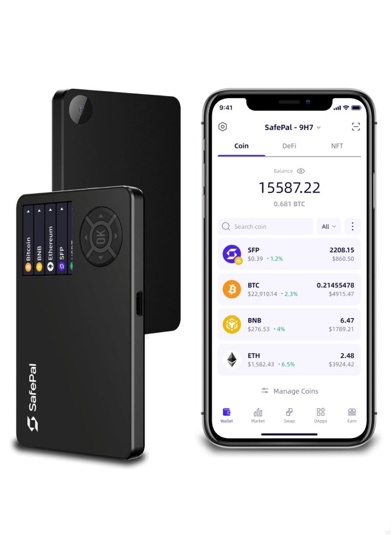 SafePal S1 Cryptocurrency Hardware Wallet + CryptoKIT Premium Bundle (6-Months) | Official UAE Reseller, 100% Air-Gapped Cold Storage, EAL6+ Secure Element, 1.3" Color Screen, Anti-Tamper, for iOS/Android/Windows - Image 1
