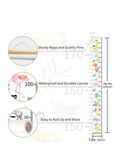Excefore Kids Growth Chart for Wall, 200 X 20 CM Premium Canvas Removable Height Chart for Kids Height Measurement for Wall, Height Chart for Kids & Babies, Kids Height Wall Chart (Green Plants)  - Image 3