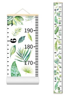 Excefore Kids Growth Chart for Wall, 200 X 20 CM Premium Canvas Removable Height Chart for Kids Height Measurement for Wall, Height Chart for Kids & Babies, Kids Height Wall Chart (Green Plants)  - Image 1