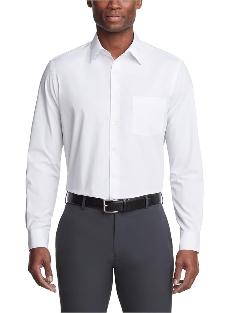 Van Heusen Mens Dress Shirt Regular Fit Poplin Solid - Image 1