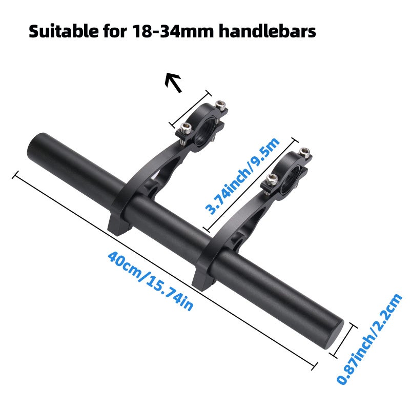 Yizhet Bike Handlebar Extension, Aluminum Alloy Bicycle Handlebar Extender Multifunction Double Bike Handlebar Bracket Extender for Holding Bicycle Speedometer, GPS, Phone Mount Holder(40cm) - Image 2