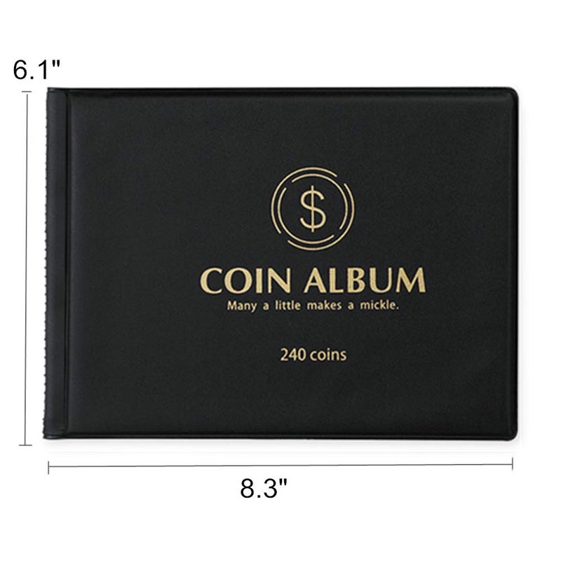 MUDOR Coin Collection Holder Album for Collectors, 240 Pockets Coin Collection Book Office Supplies - Image 4