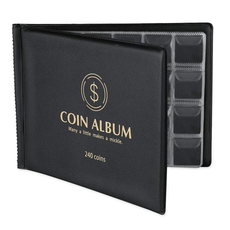 MUDOR Coin Collection Holder Album for Collectors, 240 Pockets Coin Collection Book Office Supplies - Image 1