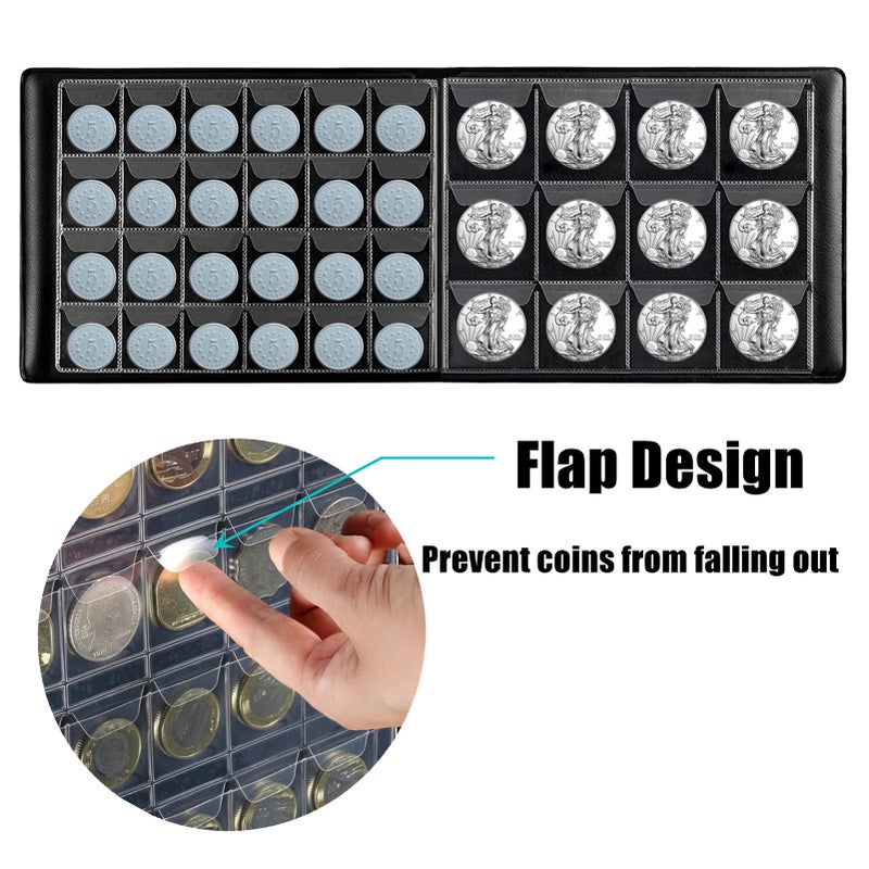MUDOR Coin Collection Holder Album for Collectors, 240 Pockets Coin Collection Book Office Supplies - Image 3