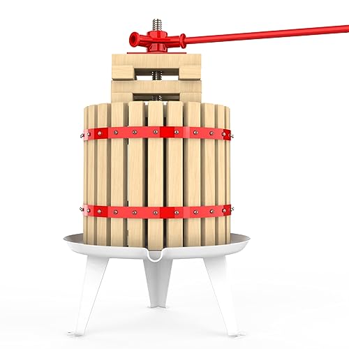 EJWOX 3.2 Gallon Fruit and Wine Press, Manual Cider Juice Maker with Solid Beech Wood Basket & Heavy-Duty Stand for Apples, Grapes, Berries - Image 1