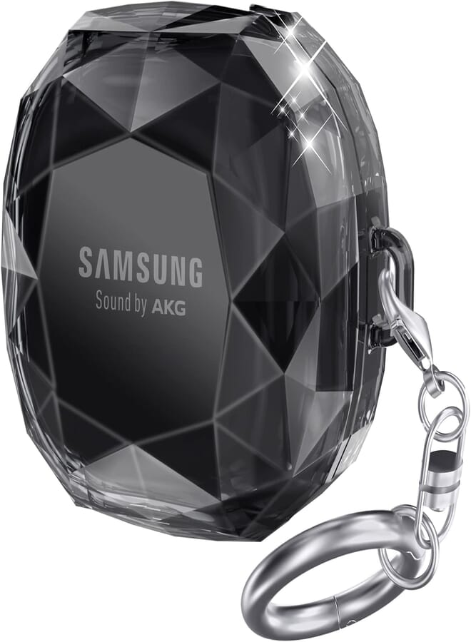 Next Next store Crystal Case Compatible with Samsung Galaxy Buds FE (2023) - Galaxy Buds 2 Pro Case - Galaxy Buds 2 Case - Galaxy Buds Pro Case - Galaxy Buds Live Case - Shockproof Hard Case (Black)