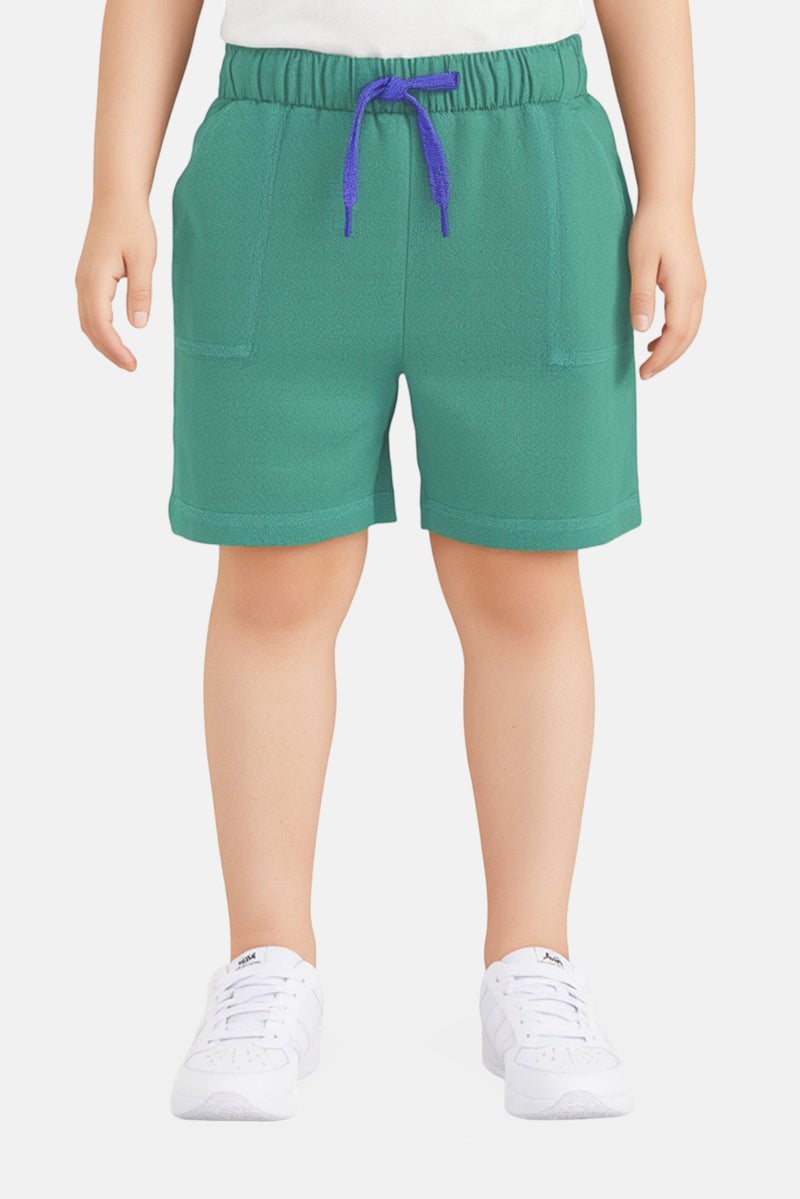 Hamleys Toddlers Boy Solid Basic Shorts, Green - Image 1