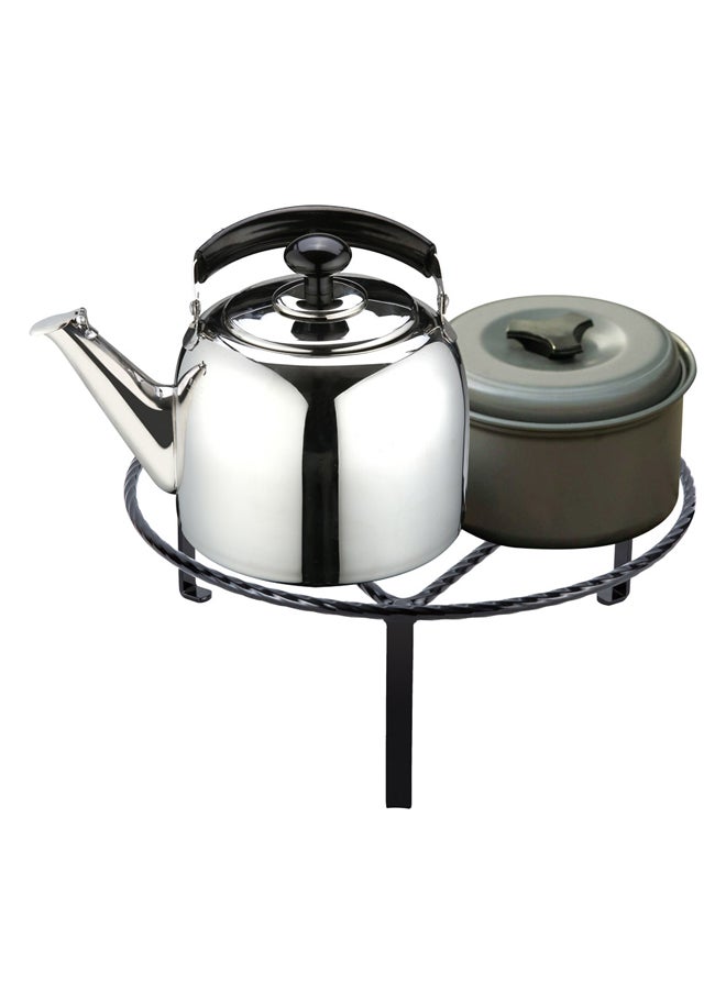 AL SANIDI Round Fire Stand Portable mini barbecue charcoal grill for picnics Black Size 35*13 Cm  - Image 2