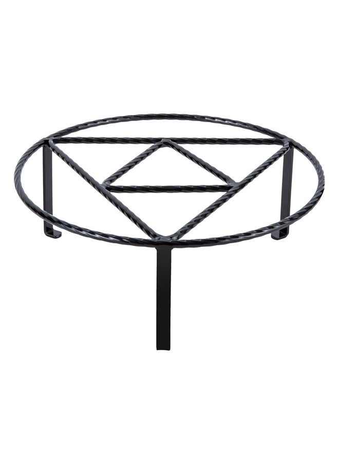 AL SANIDI Round Fire Stand Portable mini barbecue charcoal grill for picnics Black Size 35*13 Cm  - Image 1