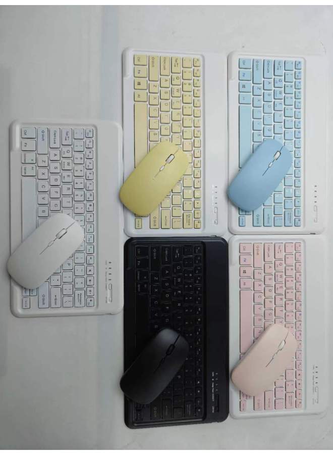 Bluetooth Keyboard Mobile Phone Computer Tablet System Suitable For IPad Portable Notebook Wireless Office Lightweight-Colour:12inch Keyboard + Dual-mode Mouse-Product Type:Blue - Image 1
