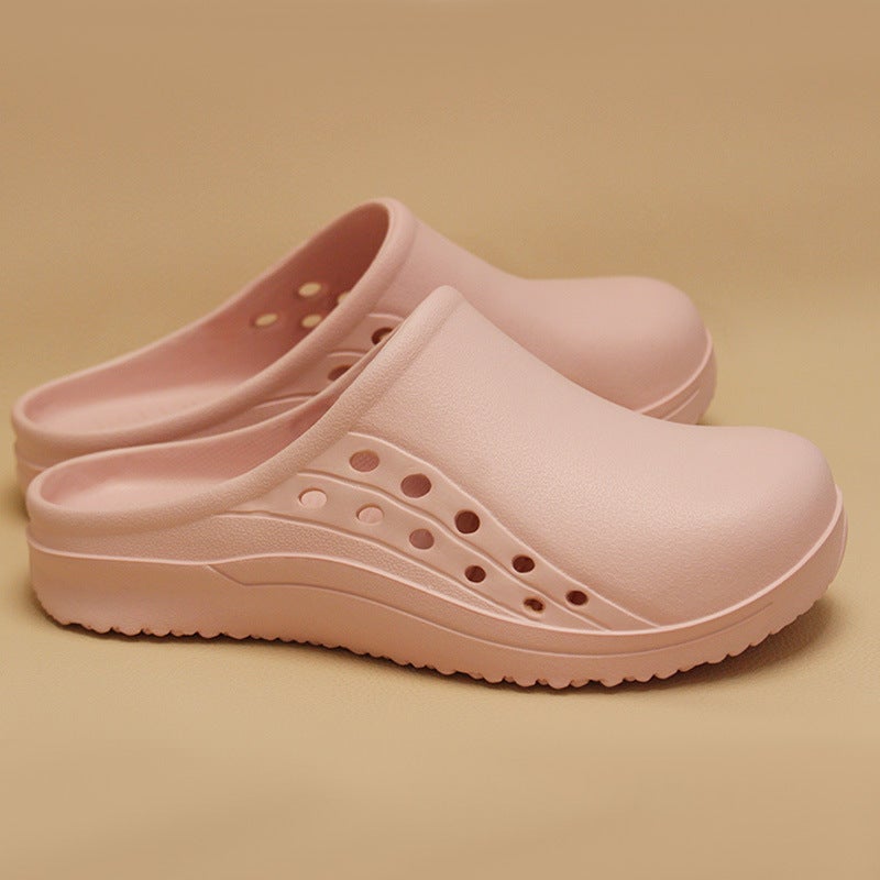 Surgical Slippers Special Shoes for Operation Room Medical Work Shoes Home Slippers Beach Shoes Indoor Slippers Pink White 
