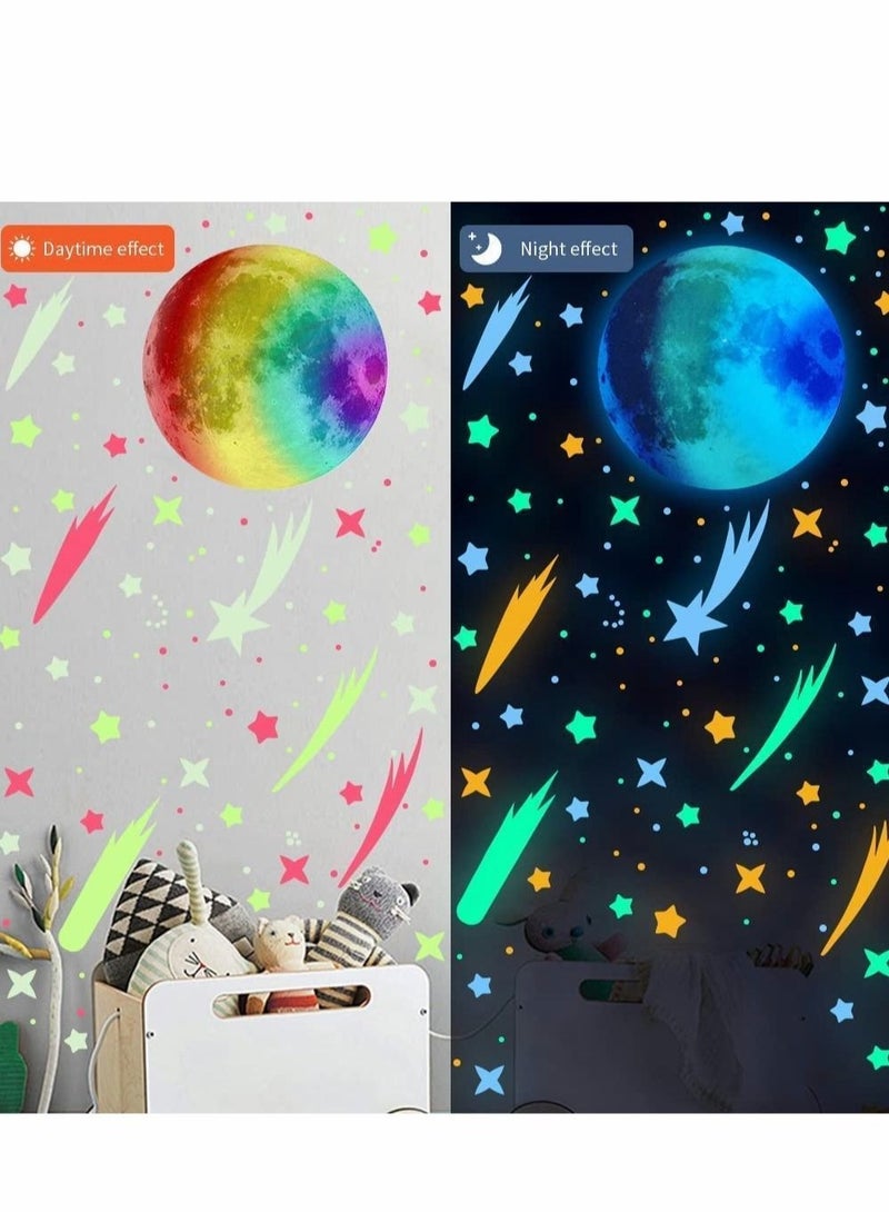 كابتن تيك Glow in The Dark Stars Wall Stickers, 589 Pcs Stars and Moon for Ceiling Wall Decals for Kids Nursery Bedroom - Image 3