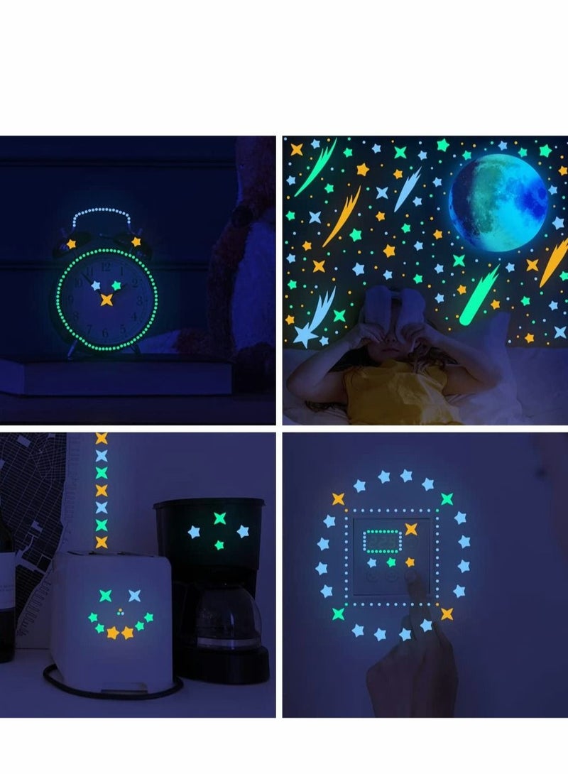 كابتن تيك Glow in The Dark Stars Wall Stickers, 589 Pcs Stars and Moon for Ceiling Wall Decals for Kids Nursery Bedroom - Image 2