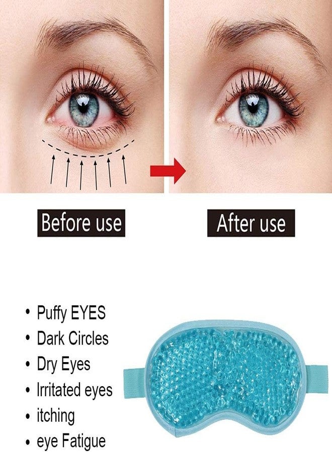 MENOVAS Eye Mask Cooling Gel With Beads For Dark Circles, Hot Cold Pack Compress for Stress Relief, Headaches, Migraines, Puffiness, Dry Eyes, Cooling Eyes Relaxing Mask For Women & Men (Multi-Color) - Image 4