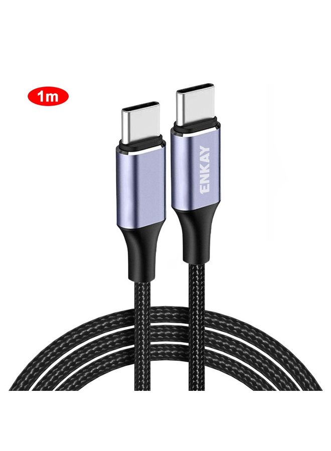 ENKAY ENKAY PD100W 5A USB-C / Type-C to Type-C Fast Charging Cable with E-Marker, Length:1m  - Image 1