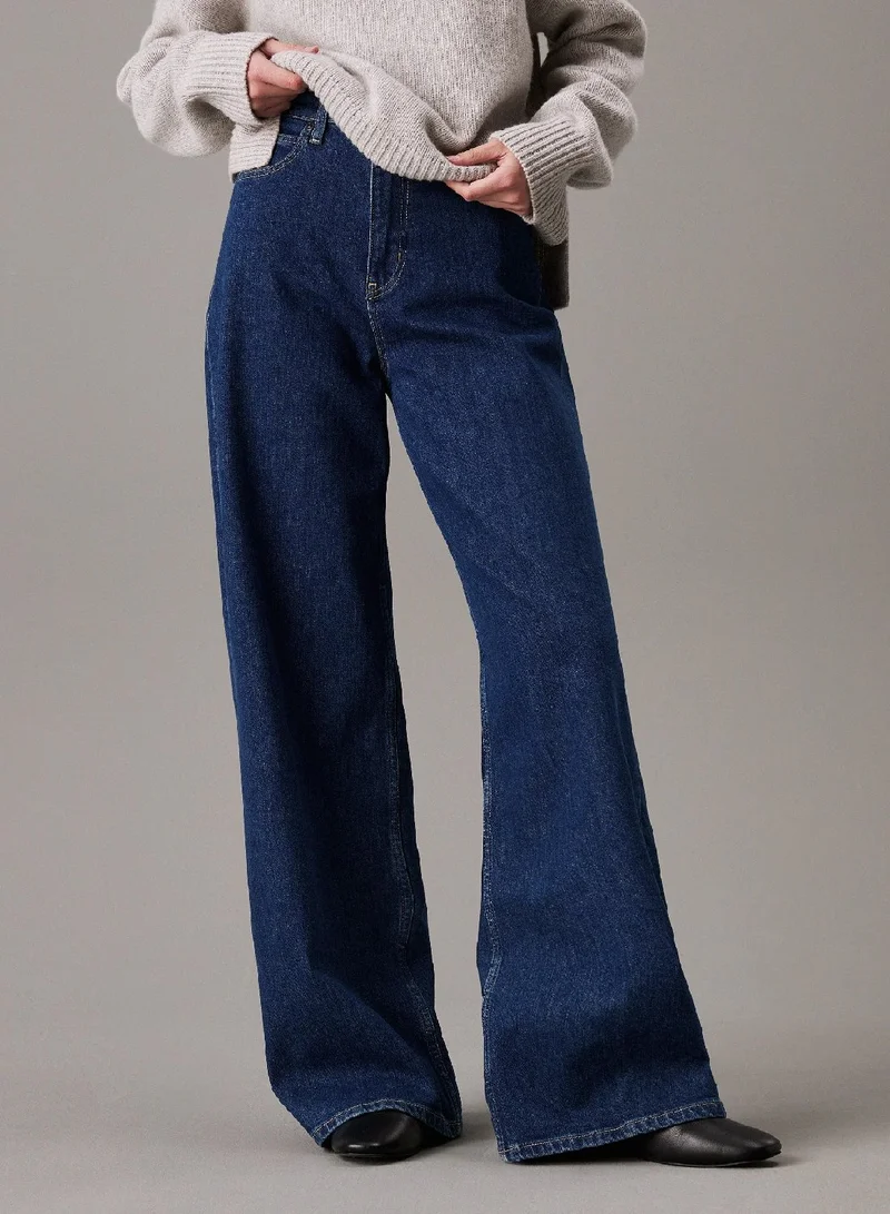 CALVIN KLEIN High Rise Wide Leg Jeans