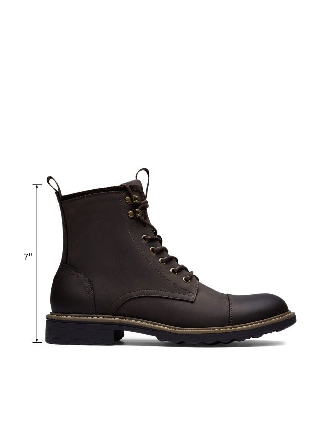 Vostey Mens Boots Motorcycle Casual Boots for Men Zipper Fashion Chukka Boots Mens(BMY8033A Darkbrown 12) - Image 1