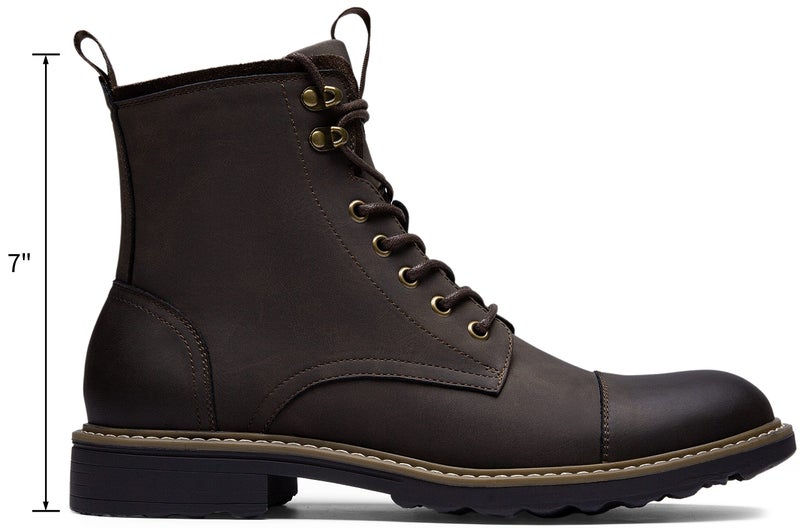 Vostey Mens Boots Motorcycle Casual Boots for Men Zipper Fashion Chukka Boots Mens(BMY8033A Darkbrown 12) - Image 4