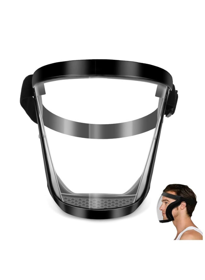 قناع وجه كامل للبالغين - واقي وجه بلاستيكي شفاف - مضاد للضباب، مقاوم للرمل والرذاذ - غطاء رأس مريح - Image 1