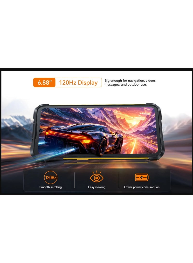 كوبوت هاتف KingKong ES 5 الذكي المتين | شاشة Full HD مقاس 6.88 بوصة بمعدل تحديث 120 هرتز | ذاكرة وصول عشوائي (RAM) سعة 12 جيجابايت (6+6 جيجابايت) + ذاكرة تخزين (ROM) سعة 128 جيجابايت ومعالج ثماني النواة | كاميرا بدقة 64+16 ميجابكسل وبطارية سعة 7000 مللي أمبير في الساعة ودعم شريحتين | نظام Android 16 وتقنية NFC | مستشعر بصمة الإصبع | فلاش LED | مقاوم للماء - Image 2