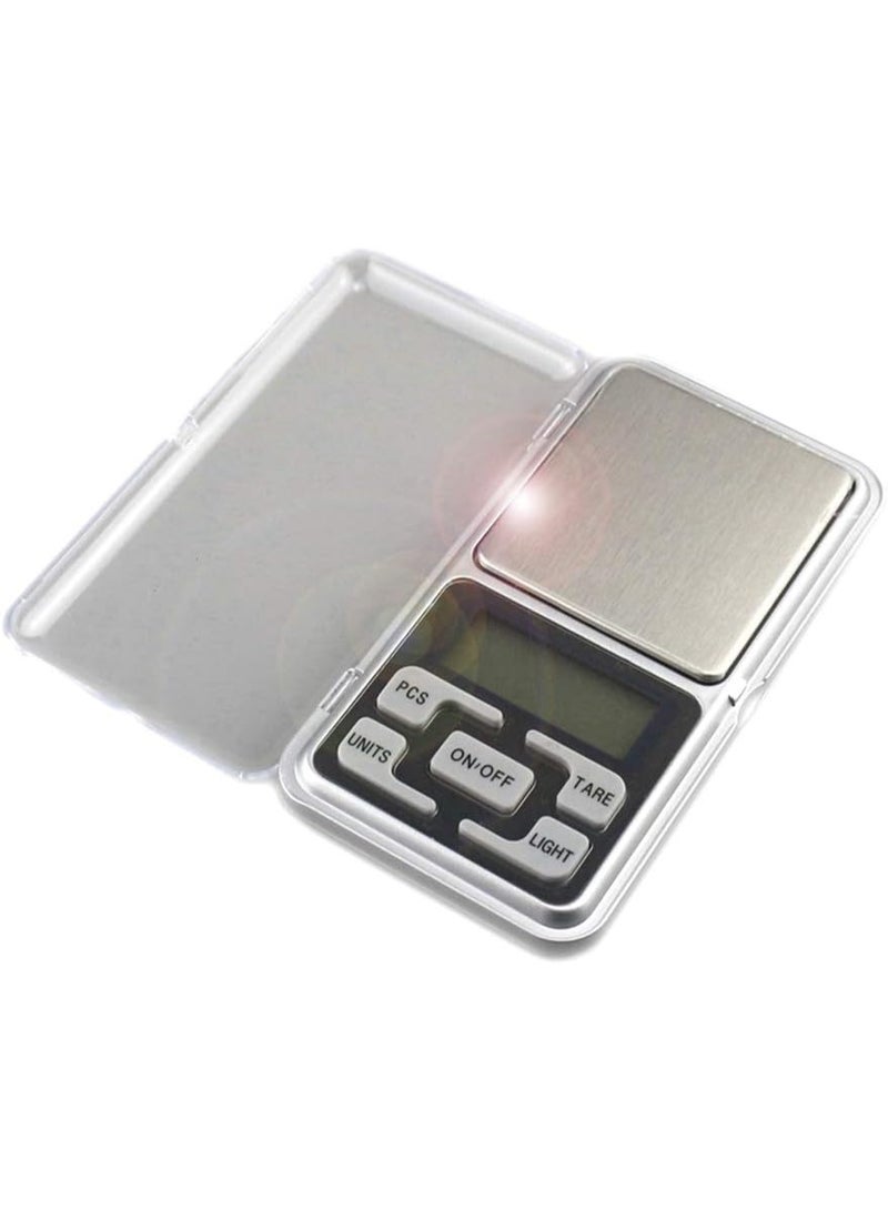 Digital pocket scale 200g x 0.01g with backlit blue display and transparent protective cover - Image 2