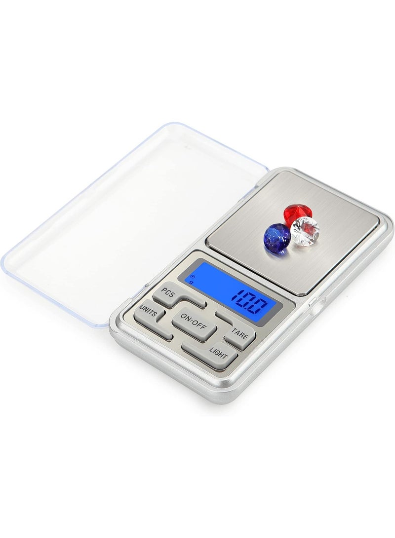 Digital pocket scale 200g x 0.01g with backlit blue display and transparent protective cover - Image 5