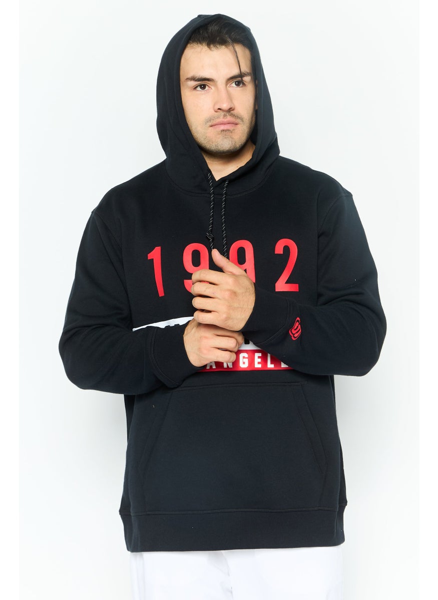SKECHERS Men Sportswear Fit Long Sleeve Outdoor Hooded Sweatshirt, Black  - Image 1
