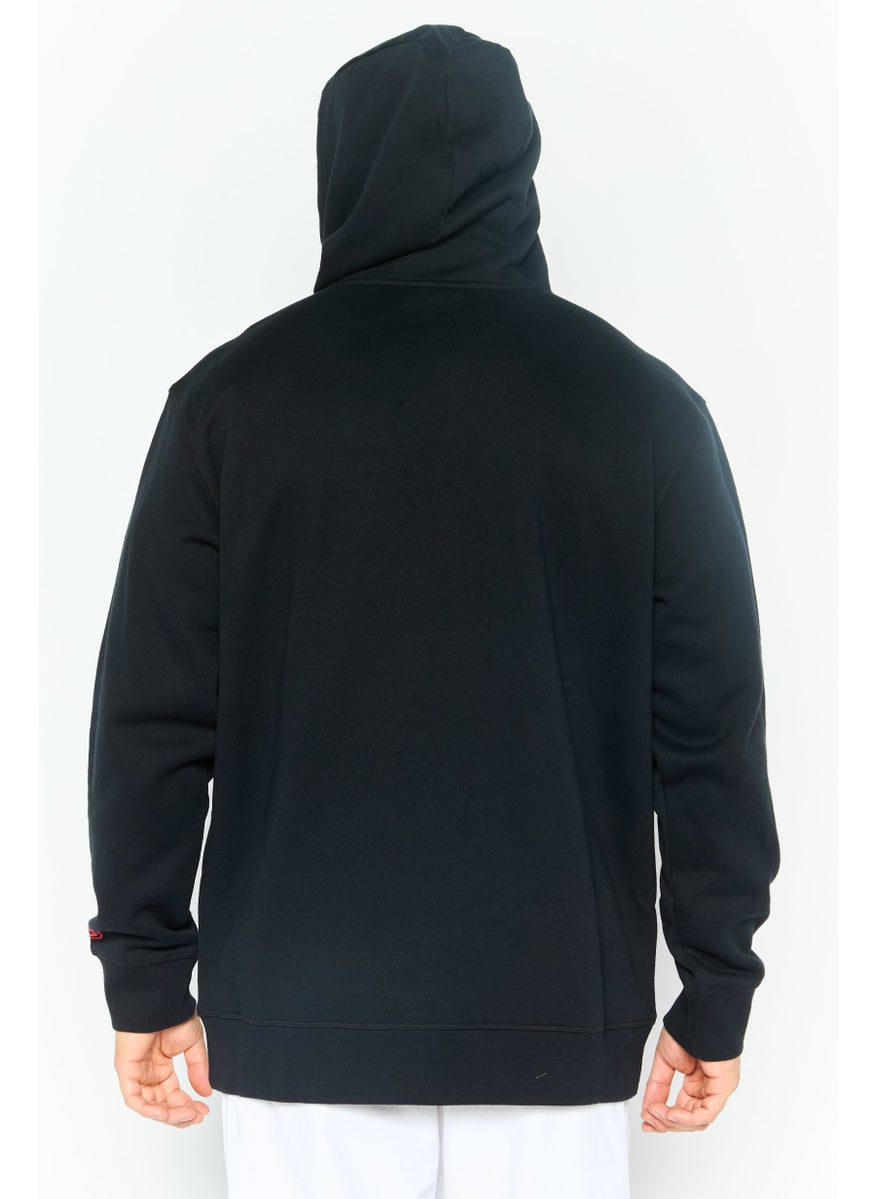 SKECHERS Men Sportswear Fit Long Sleeve Outdoor Hooded Sweatshirt, Black  - Image 4