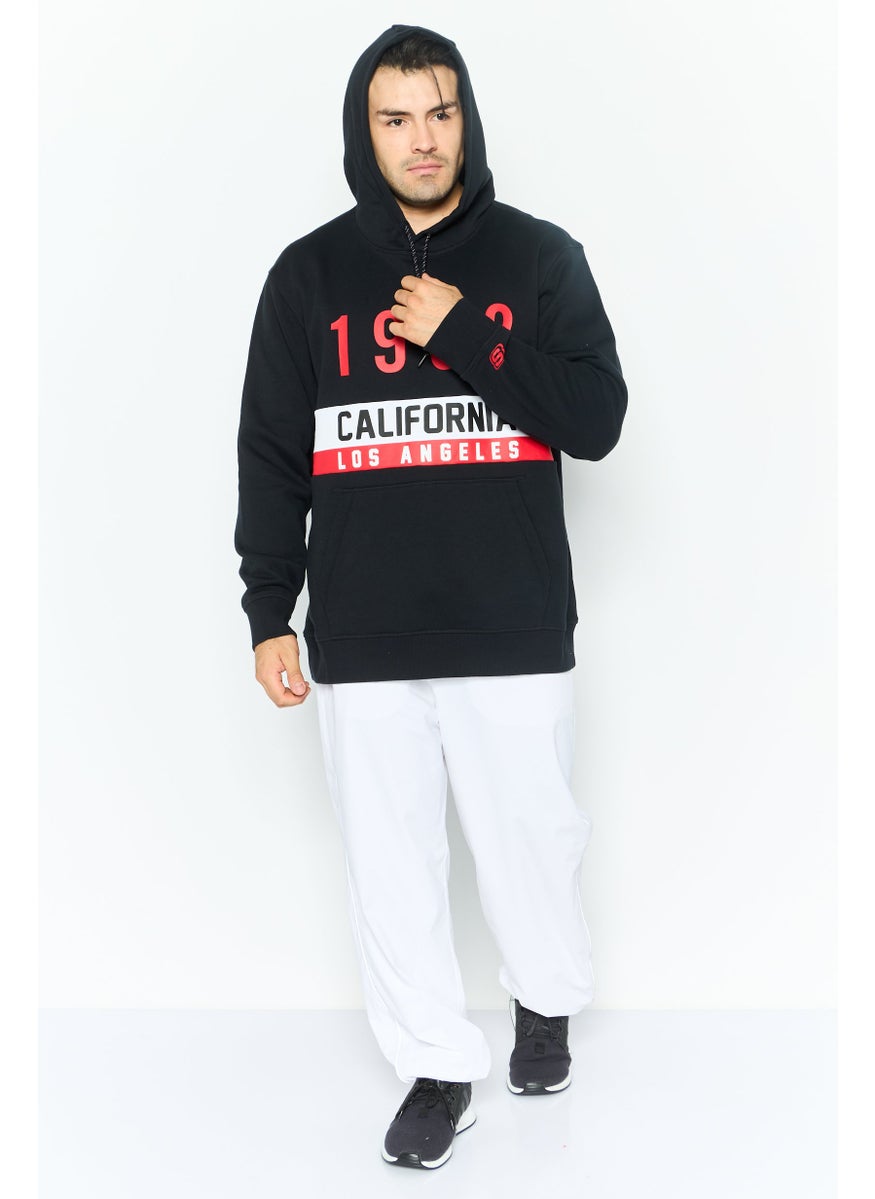 SKECHERS Men Sportswear Fit Long Sleeve Outdoor Hooded Sweatshirt, Black  - Image 2
