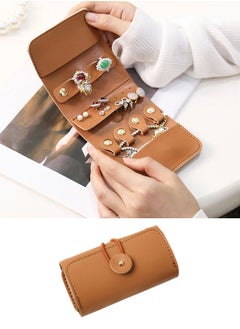 ShebSheb Foldable Mini Jewelry Travel Case,Portable Small Jewelry Organizer Jewelry Roll Storage Box for Rings Necklaces Bracelets Earrings  - Image 1
