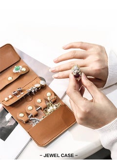 ShebSheb Foldable Mini Jewelry Travel Case,Portable Small Jewelry Organizer Jewelry Roll Storage Box for Rings Necklaces Bracelets Earrings  - Image 4
