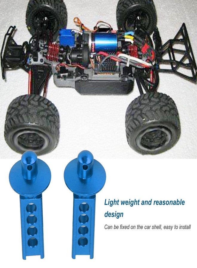 Dilwe 2Pcs RC Car Body Post, Aluminum RC Car Shell Holder Mounts RC Upgrade Parts Accessories, RC Body Mounts for Traxxas Mini E Revo Slash 1:16 3 Colors (Blue) - Image 2