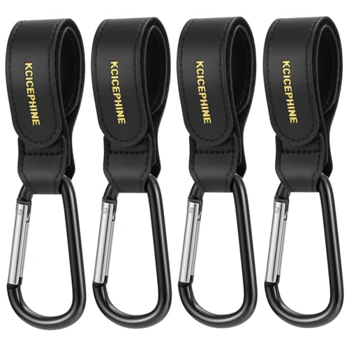 Kcicephine 4Pack Universal Baby Stroller Hooks Clips for Hanging Bags and Shopping,Convenient Stroller Straps Accessories Perfect for Uppababy, Babyzen Yoyo, Britax, Bugaboo, Bob, Buggy, Shopping Cart（Black） - Image 1