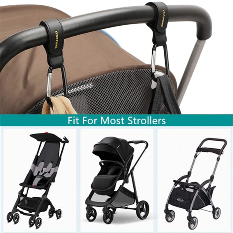Kcicephine 4Pack Universal Baby Stroller Hooks Clips for Hanging Bags and Shopping,Convenient Stroller Straps Accessories Perfect for Uppababy, Babyzen Yoyo, Britax, Bugaboo, Bob, Buggy, Shopping Cart（Black） - Image 3