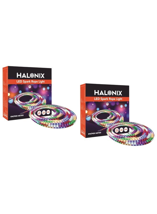 Halonix 10 Meter Multicolor 11W Rope Light |8 Light Modes | IP65 Certified, BIS Approved | Fairy Light, String Light | Direct Plug-in | Pack of 2 | Diwali Lights for Decoration for Home - Image 1