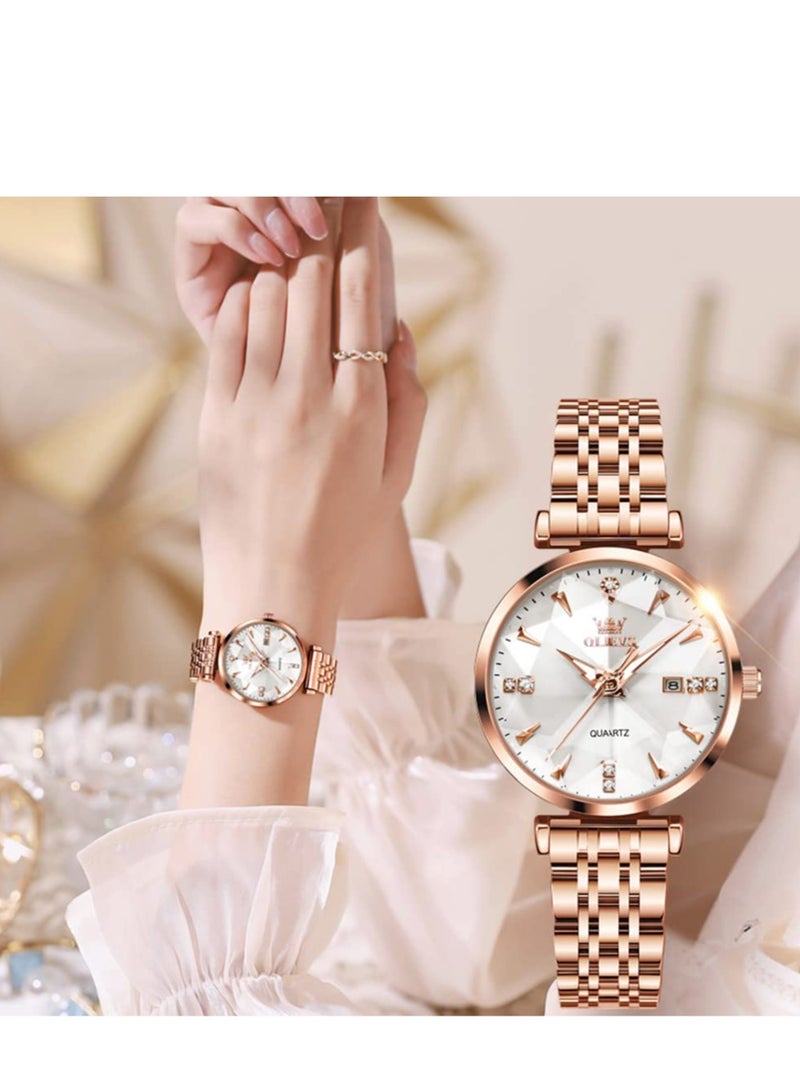 أوليفز ساعات نسائية كوارتز ستانلس ستيل مقاومة للماء ساعة انالوج 5536 - Image 1