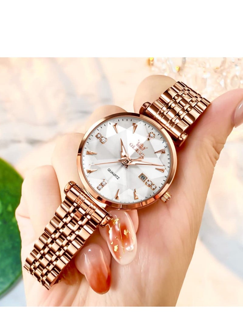 أوليفز ساعات نسائية كوارتز ستانلس ستيل مقاومة للماء ساعة انالوج 5536 - Image 4