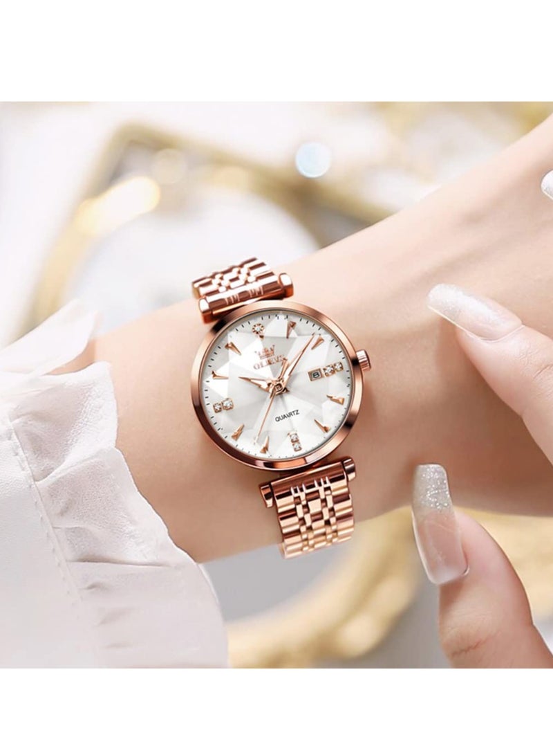 أوليفز ساعات نسائية كوارتز ستانلس ستيل مقاومة للماء ساعة انالوج 5536 - Image 5