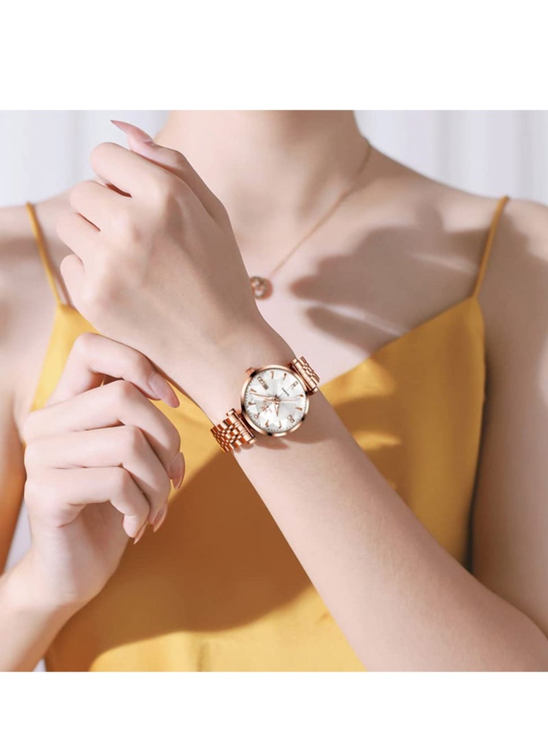 أوليفز ساعات نسائية كوارتز ستانلس ستيل مقاومة للماء ساعة انالوج 5536 - Image 3