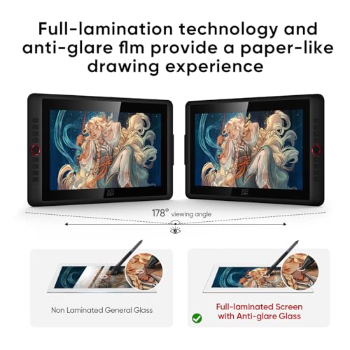 XPPen Artist 15.6 Pro V2 Drawing Tablet with Screen, 16K Pen Pressure Stylus Digital Art Tablet with Full-Laminated Anti-Glare Glass Adjustable Stand 8 Shortcut Keys Work for PC Mac Linux Android - Image 5