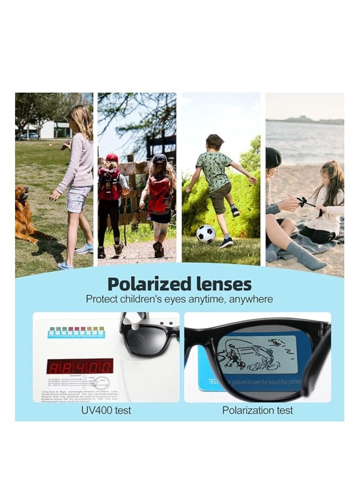 Kids Polarized Sunglasses TPEE Rubber Flexible Frame for Boys Girls Age 3-8, 100% UV Protection Toddler Sunglasses - Image 3