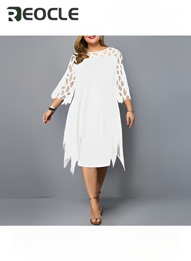 REOCLE Elegant Sequin Long Sleeve Plus Size Women Midi Dress Casual Evening Party Dresses Wedding Luxury Women Robe Rouge - Image 5